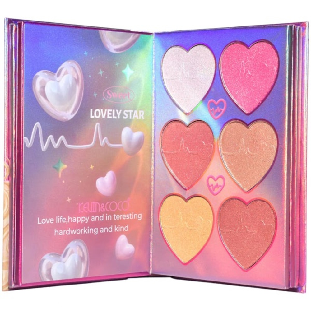 NEW Kevin & Coco 67 Color Face Palette | Hearts Eyeshadow Blush Highlighter - Picture 7 of 9